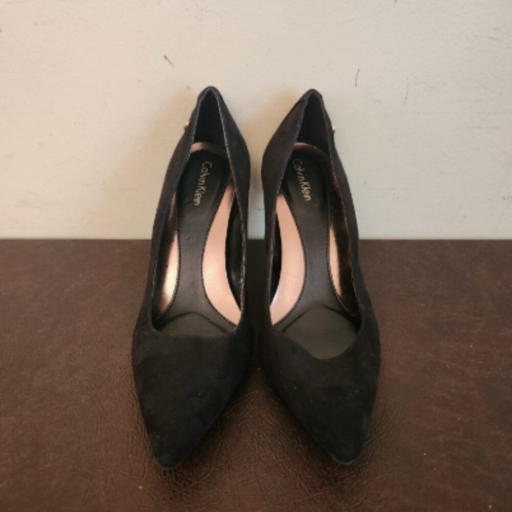 CALVIN KLEIN WOMENS'S SUEDE BLACK DRESS SHOES SIZE 6